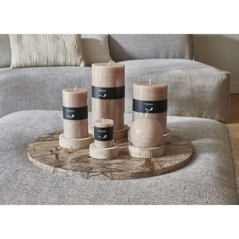 Pomax Bougies-CANDLE - bougie - cire de paraffine - DIA 5 x H 8 cm - miel
