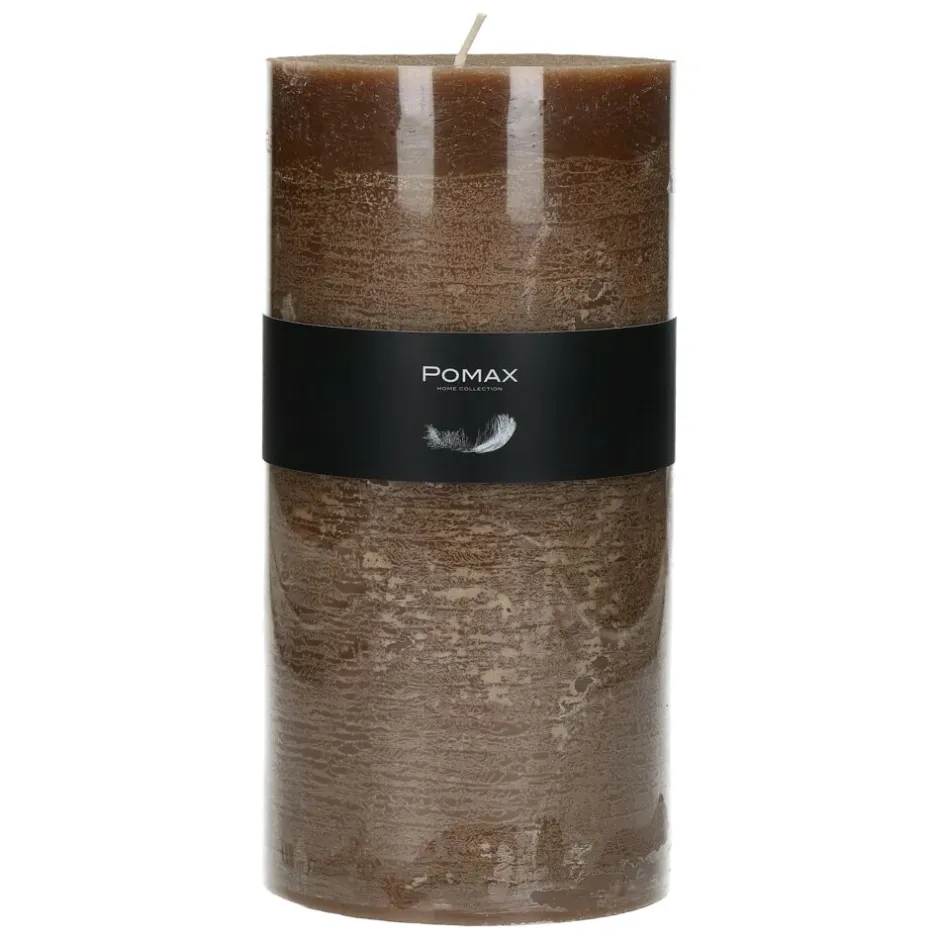 Pomax Bougies-CANDLE - bougie - cire de paraffine - DIA 10 x H 20 cm - noisette