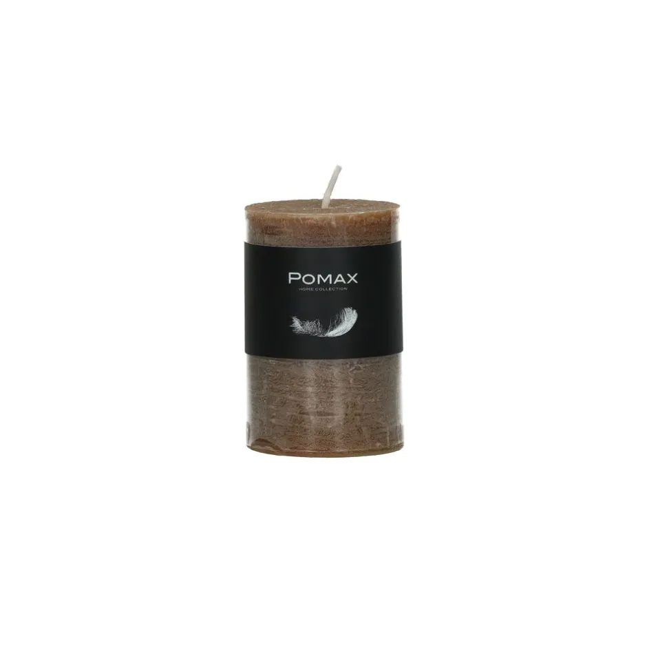 Pomax Bougies-CANDLE - bougie - cire de paraffine - DIA 5 x H 8 cm - noisette