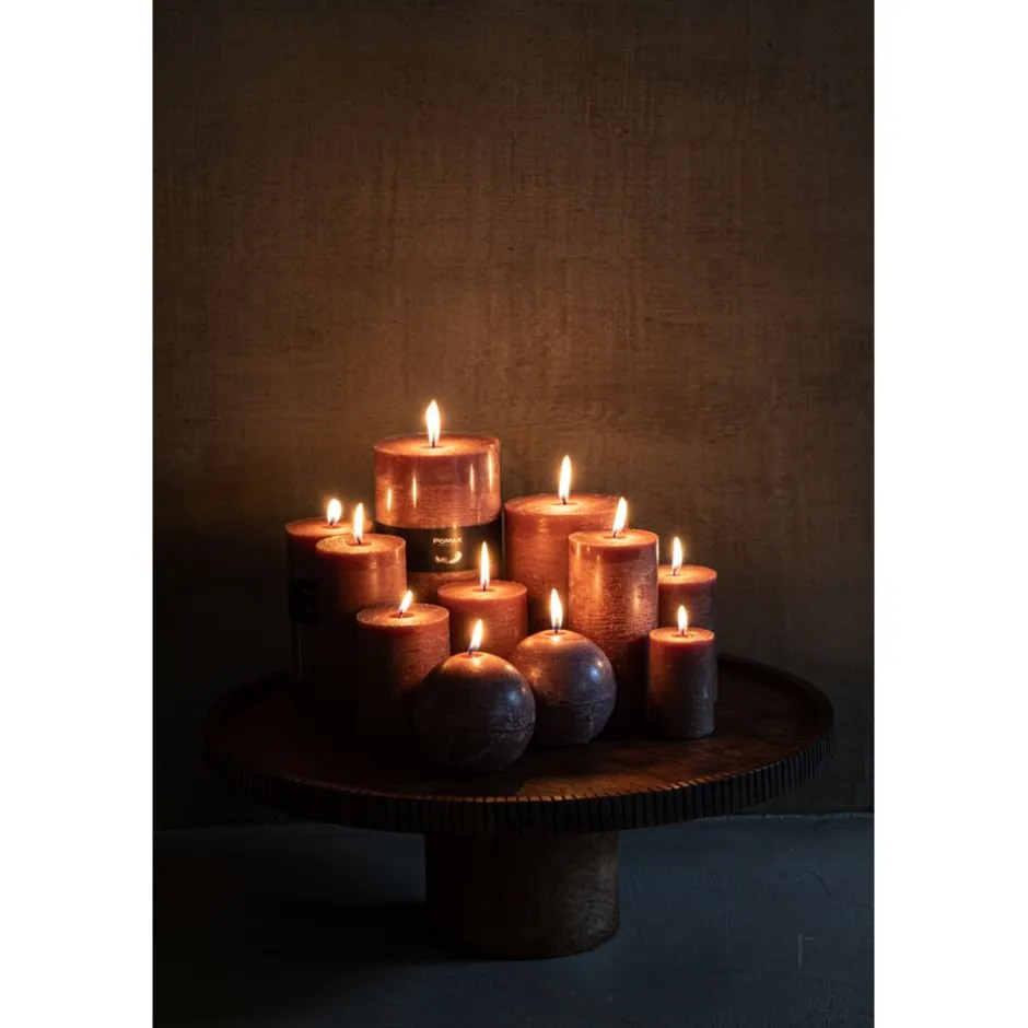 Pomax Bougies-CANDLE - bougie - cire de paraffine - DIA 5 x H 8 cm - noisette