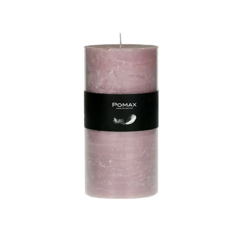 Pomax Bougies-CANDLE - bougie - cire de paraffine - DIA 7 x H 14 cm - rose clair
