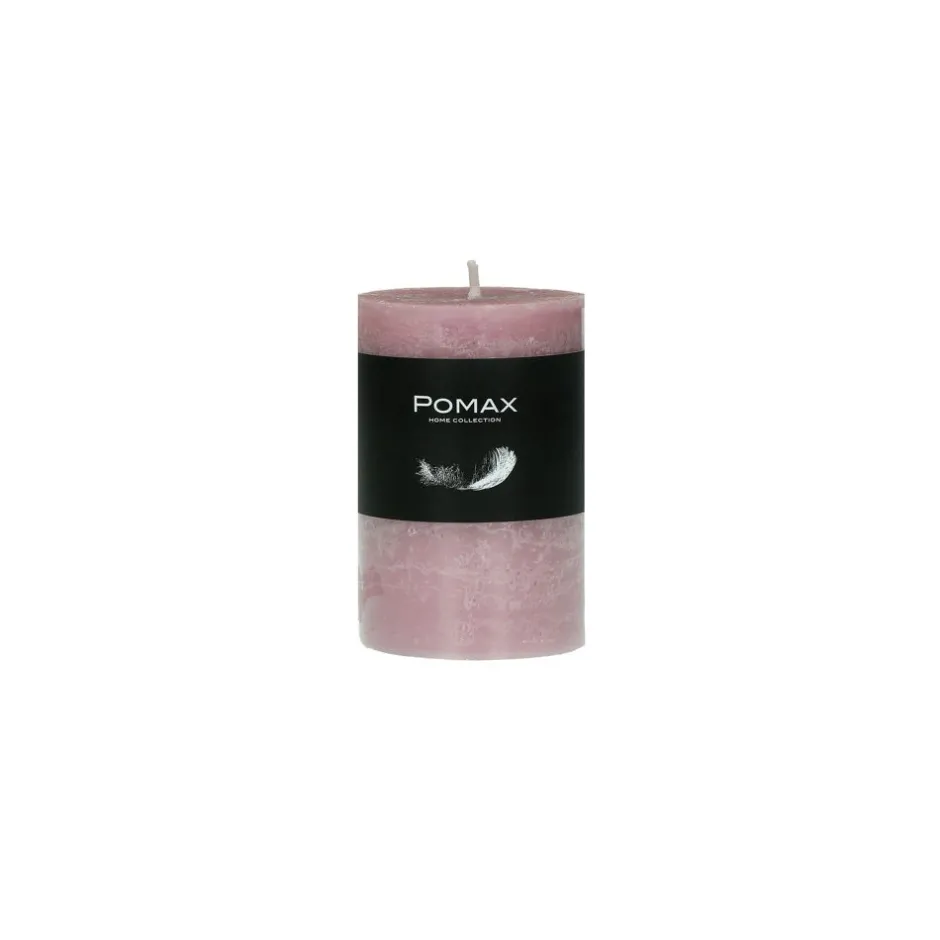 Pomax Bougies-CANDLE - bougie - cire de paraffine - DIA 5 x H 8 cm - rose clair