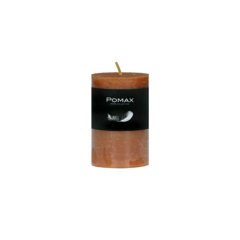 Pomax Bougies-CANDLE - bougie - cire de paraffine - DIA 5 x H 8 cm - rouille
