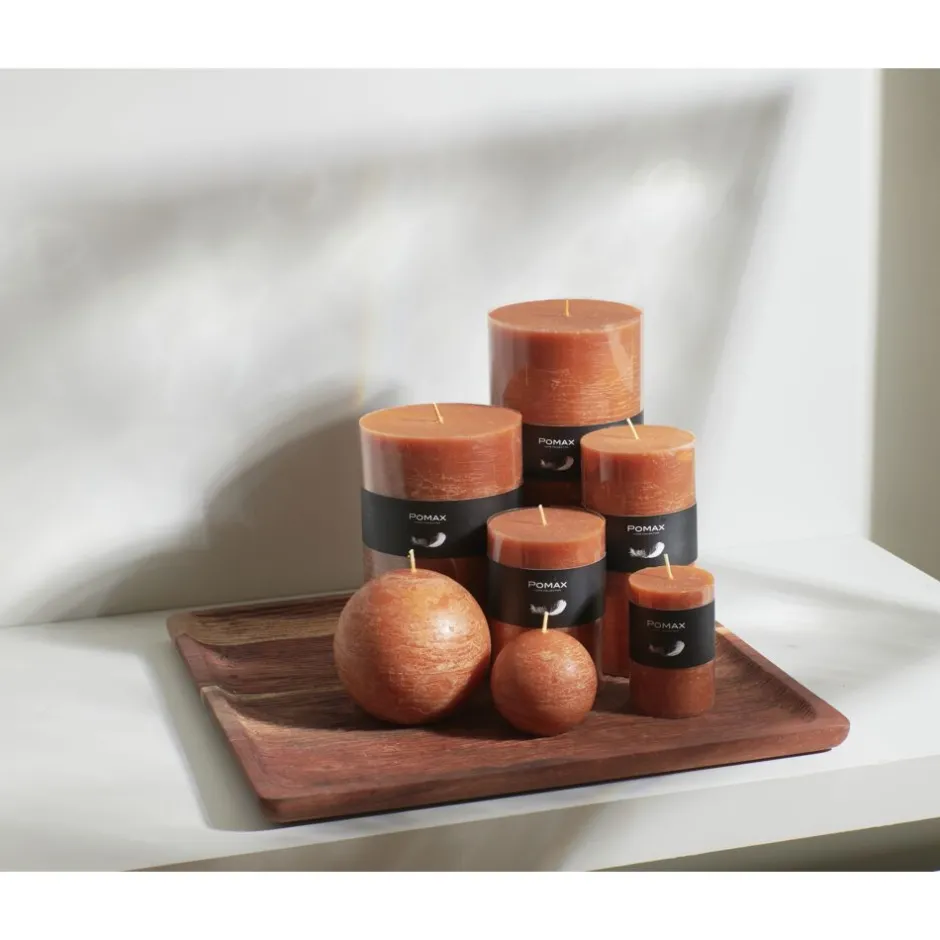Pomax Bougies-CANDLE - bougie - cire de paraffine - DIA 5 x H 8 cm - rouille