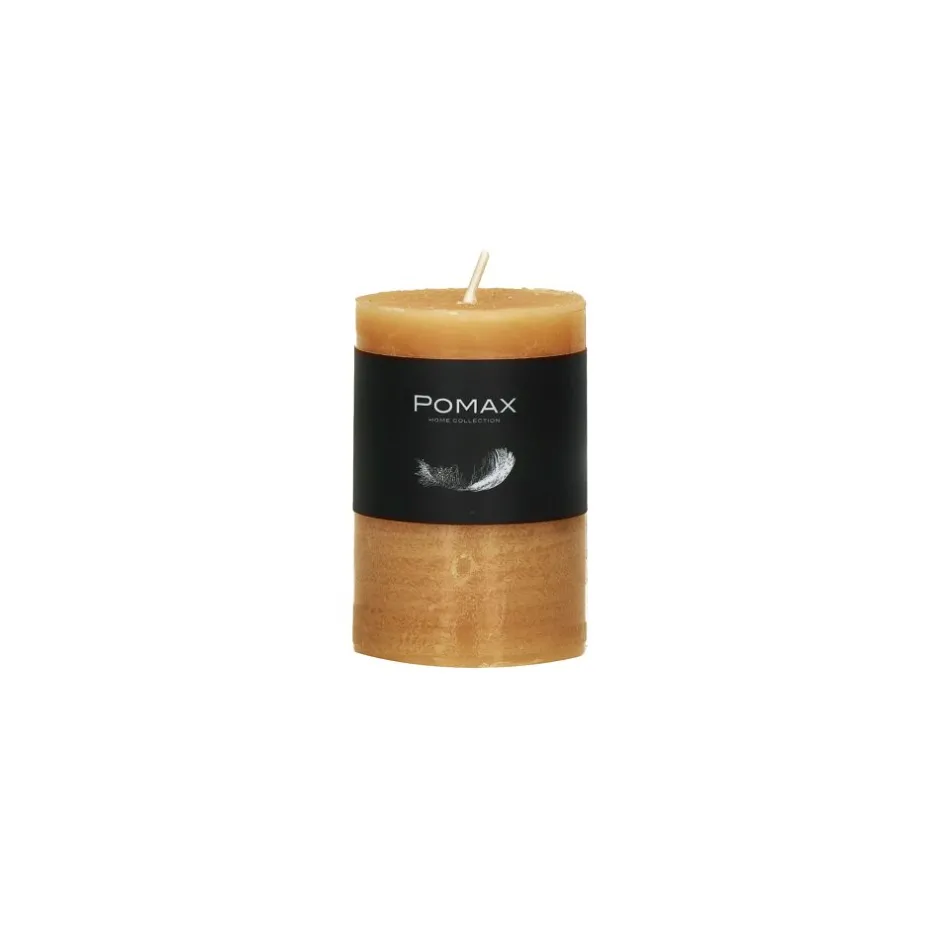 Pomax Bougies-CANDLE - bougie - cire de paraffine - DIA 5 x H 8 cm - soleil