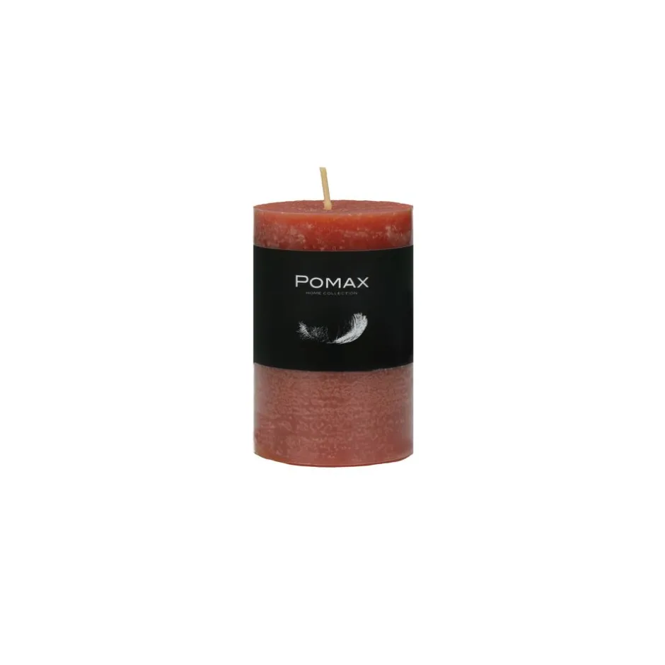 Pomax Bougies-CANDLE - bougie - cire de paraffine - DIA 5 x H 8 cm - terracotta