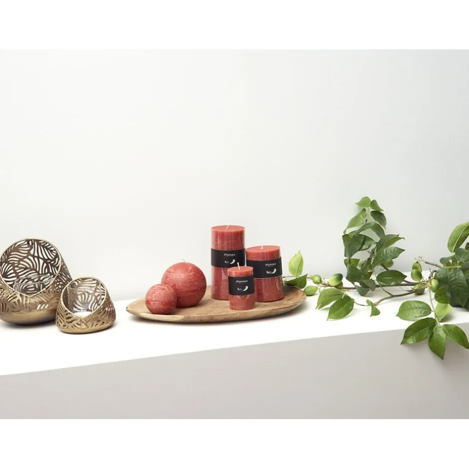 Pomax Bougies-CANDLE - bougie - cire de paraffine - DIA 10 x H 20 cm - terracotta