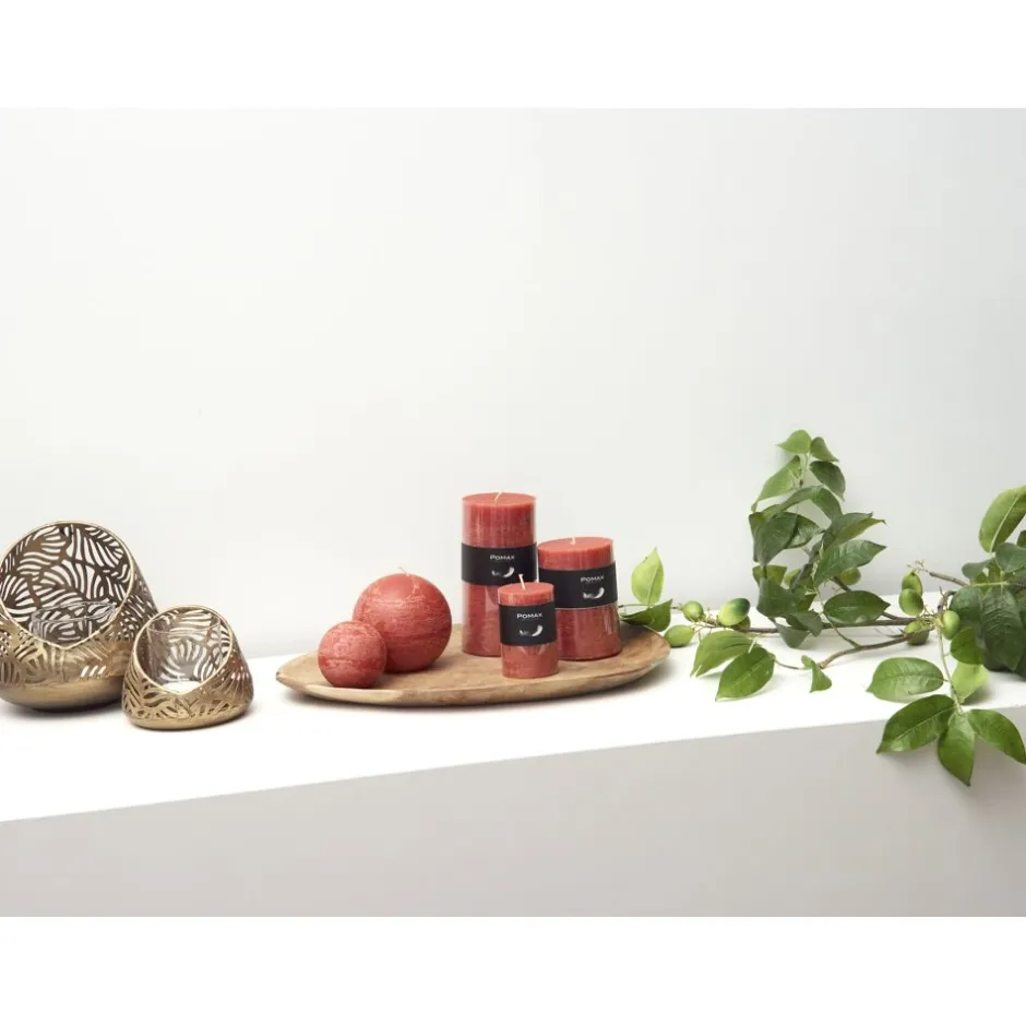 Pomax Bougies-CANDLE - bougie - cire de paraffine - DIA 5 x H 8 cm - terracotta