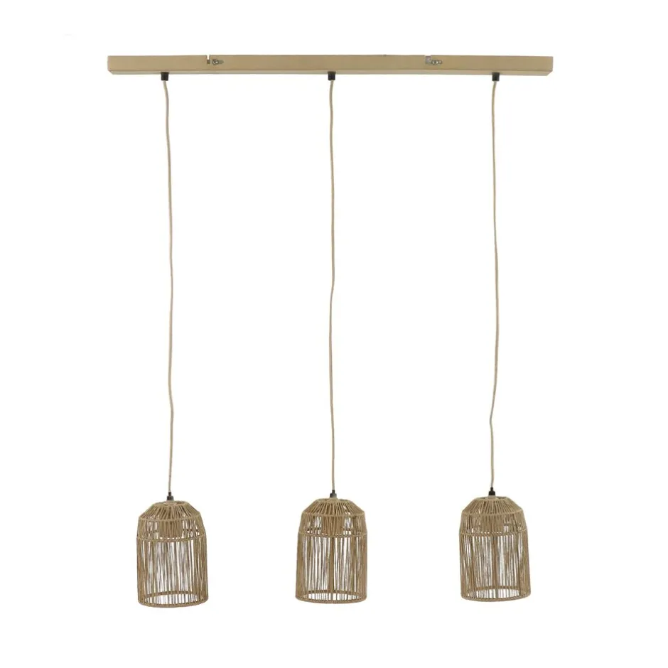Pomax Suspensions-CASITA - lampe suspendue - corde / métal - L 80 x W 13 x H 100 cm - naturel