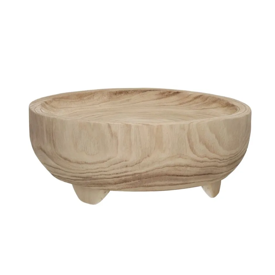 Pomax Bols & Paniers-COMM - plateau - bois de paulownia - DIA 35 x H 13 cm - naturel