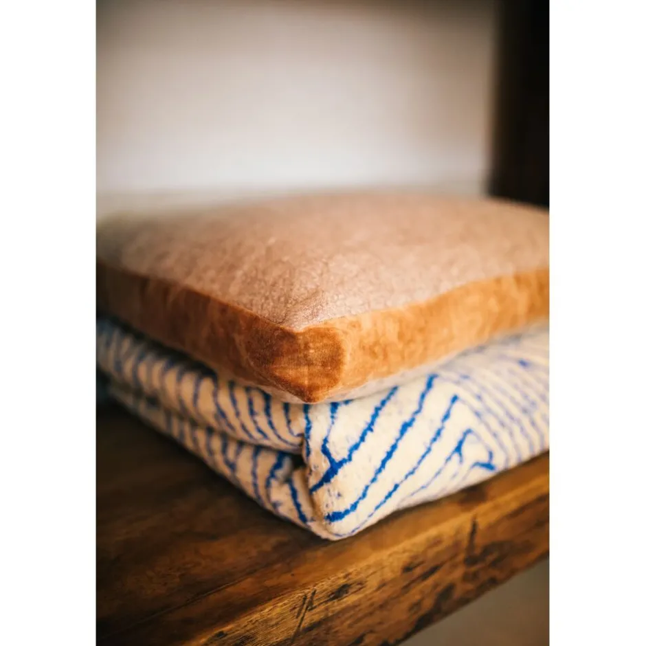 Pomax Plaids-CORFINO - couverture - coton / acrylique - L 200 x W 150 cm - bleu