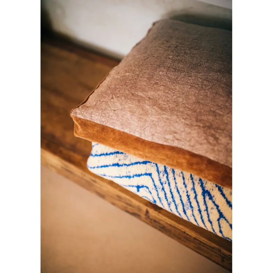 Pomax Plaids-CORFINO - couverture - coton / acrylique - L 200 x W 150 cm - bleu