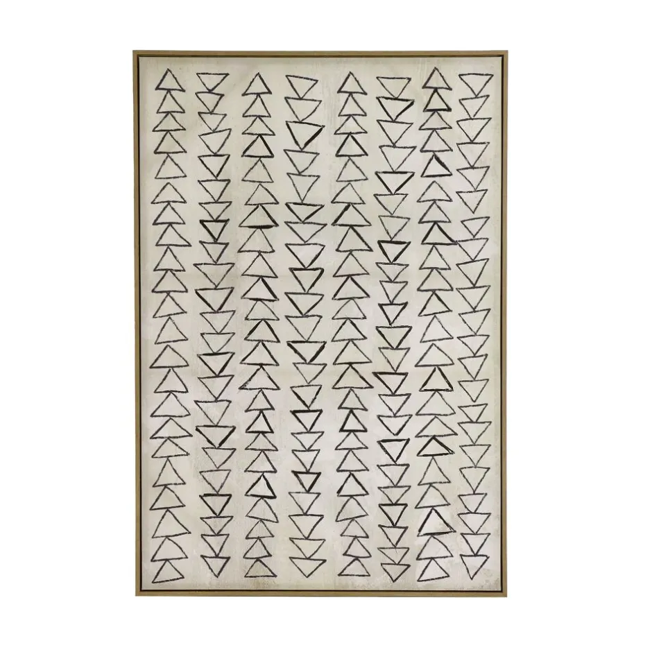 Pomax Tableau / Déco Murale-DESORDE - toile avec cadre - canvas / bois - L 83 x W 4 x H 123 cm - naturel/noir