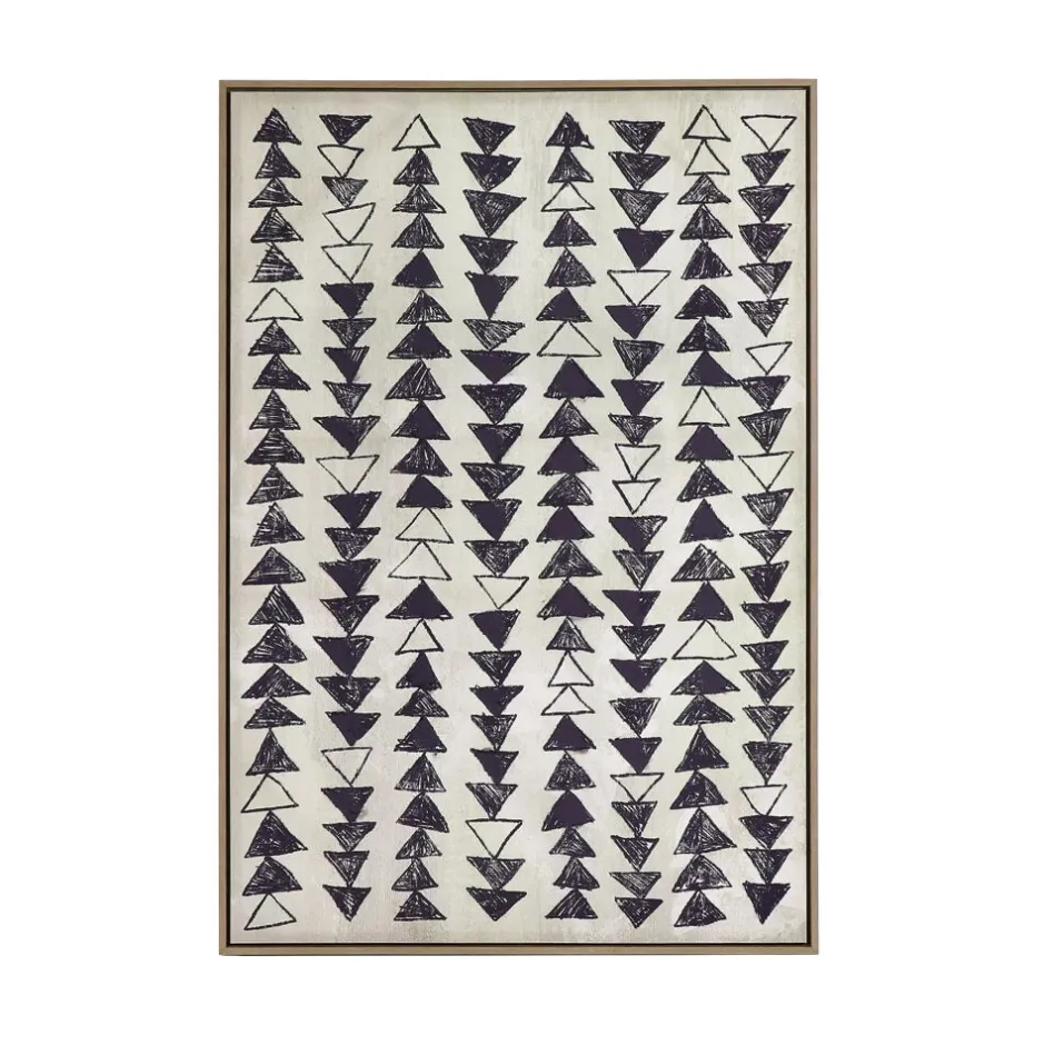 Pomax Tableau / Déco Murale-DESORDE - toile avec cadre - canvas / bois - L 83 x W 4 x H 123 cm - naturel/noir