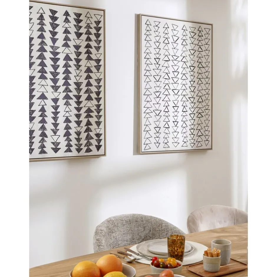 Pomax Tableau / Déco Murale-DESORDE - toile avec cadre - canvas / bois - L 83 x W 4 x H 123 cm - naturel/noir
