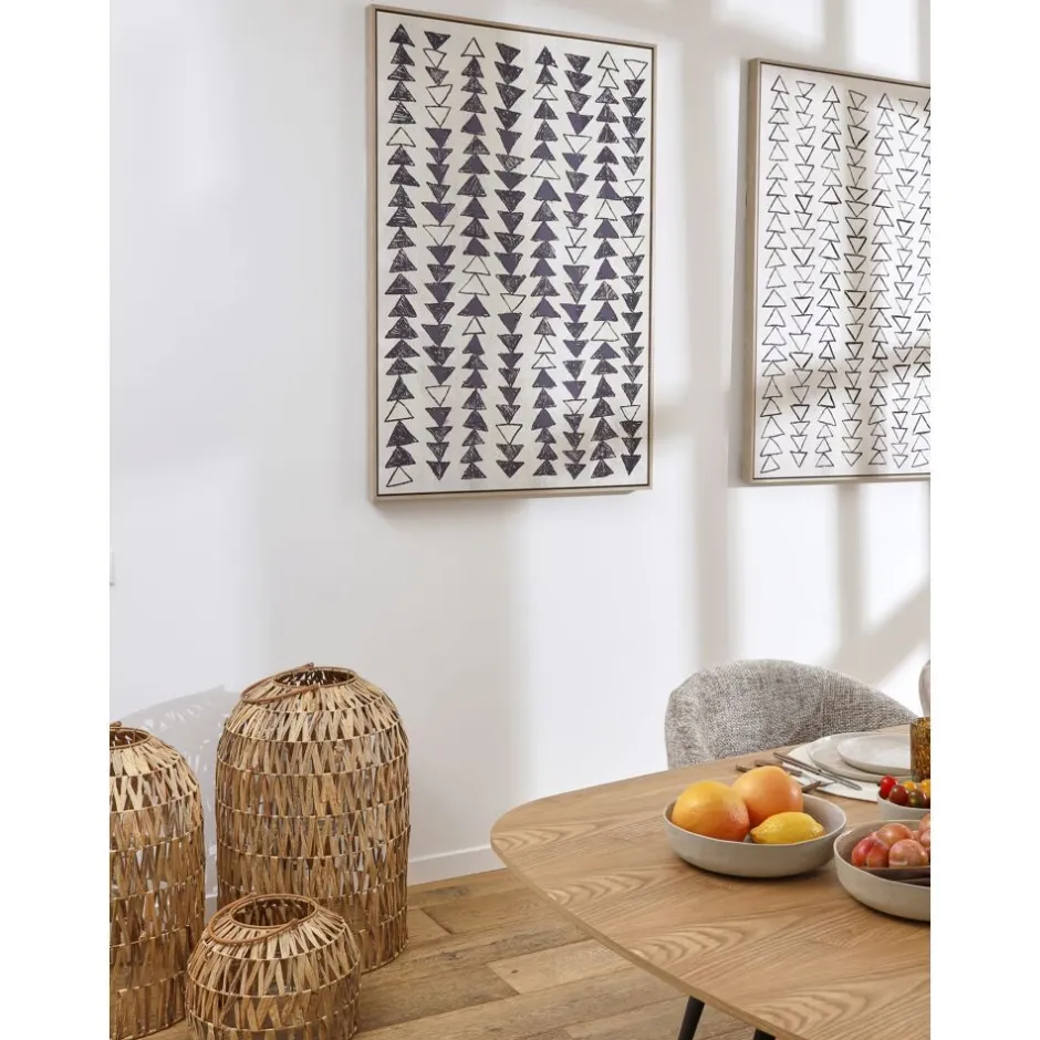 Pomax Tableau / Déco Murale-DESORDE - toile avec cadre - canvas / bois - L 83 x W 4 x H 123 cm - naturel/noir