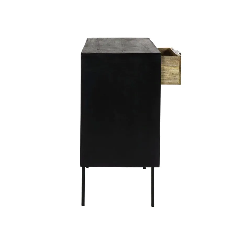 Pomax Armoires-DIEGO - armoire - bois de mangier - L 80 x W 40 x H 86 cm - naturel/noir