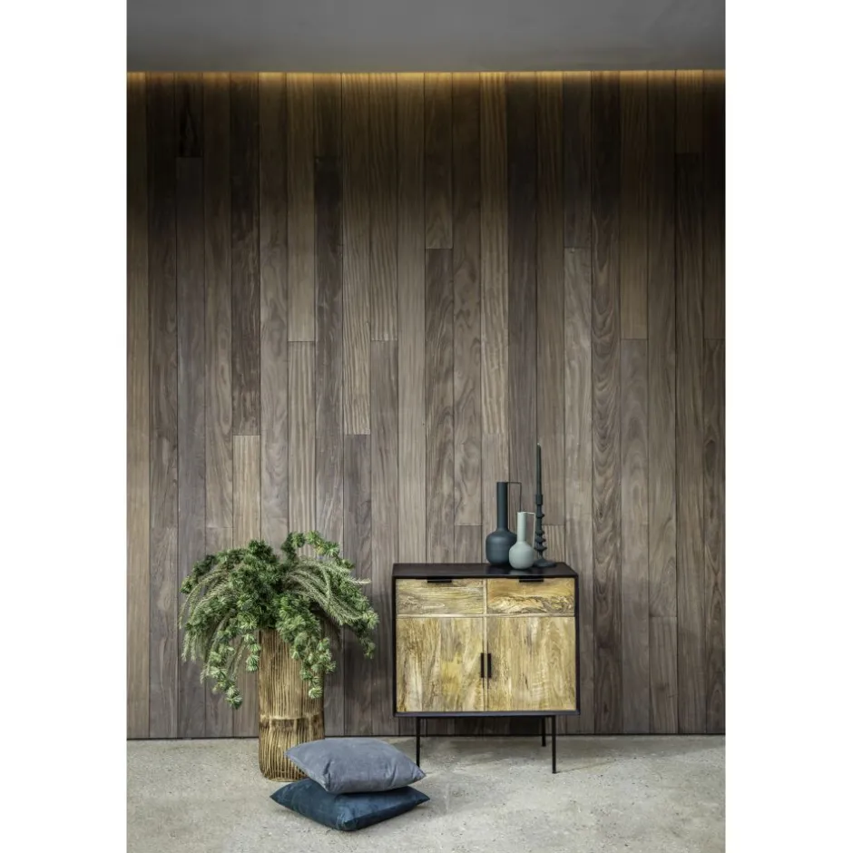 Pomax Armoires-DIEGO - armoire - bois de mangier - L 80 x W 40 x H 86 cm - naturel/noir