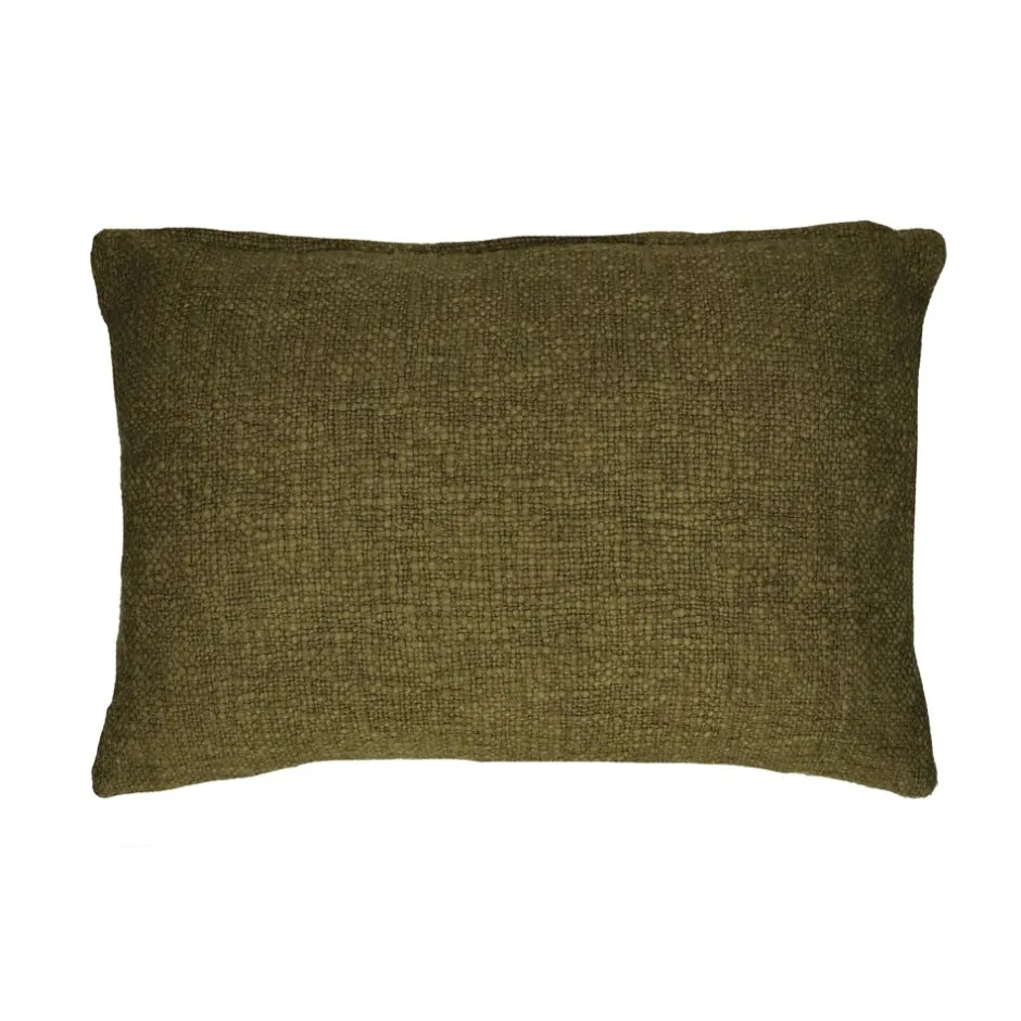 Pomax Coussins-DIMARO - coussin - coton / polyester recyclé - L 60 x W 40 cm - vert foncé