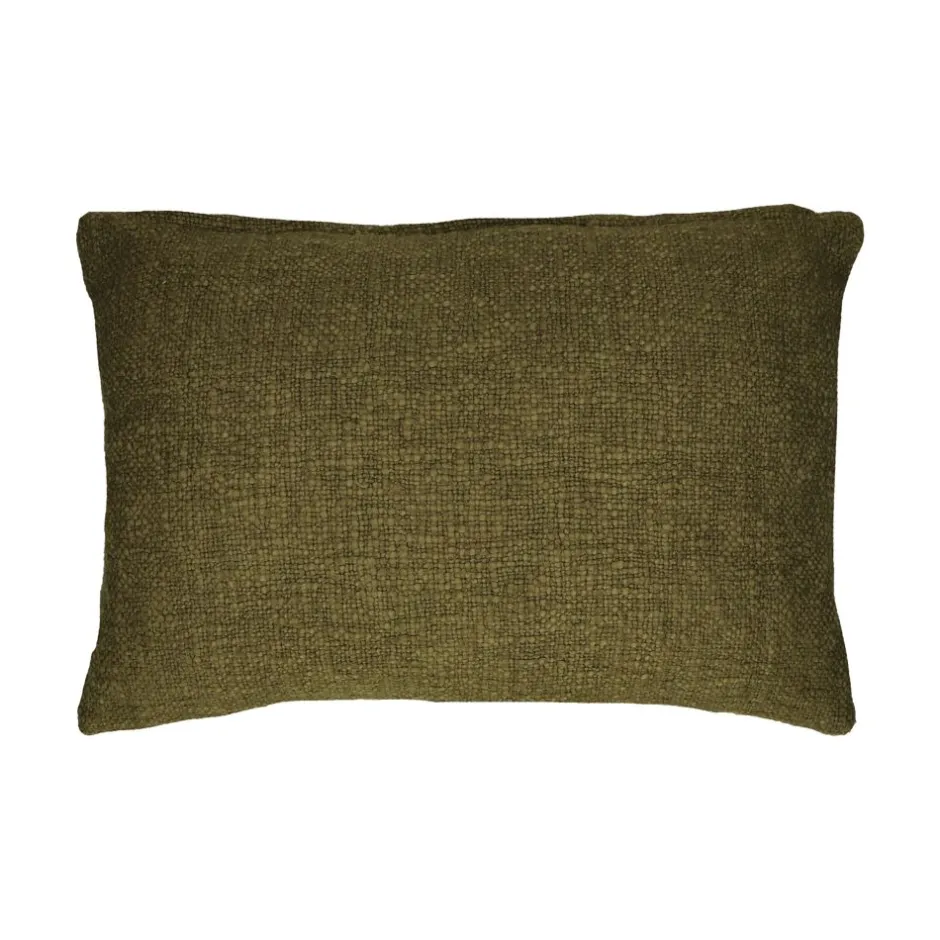 Pomax Coussins-DIMARO - coussin - coton / polyester recyclé - L 60 x W 40 cm - vert foncé