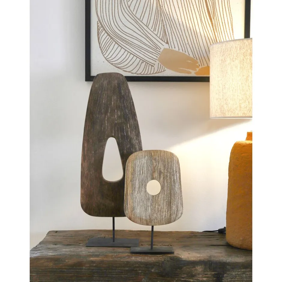 Pomax Objets De Décoration-EFFA - objet déco - bois / métal - L 22,5 x W 10 x H 59 cm - noyer