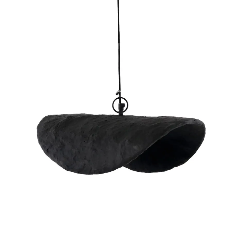 Pomax Suspensions-EIVISSA - suspension - papier mâché - L 45 x W 30 x H 14 cm - noir