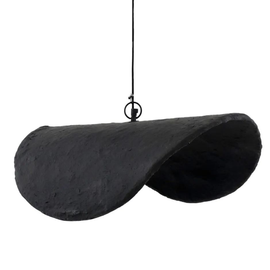 Pomax Suspensions-EIVISSA - suspension - papier mâché - L 58 x W 43 x H 18 cm - noir
