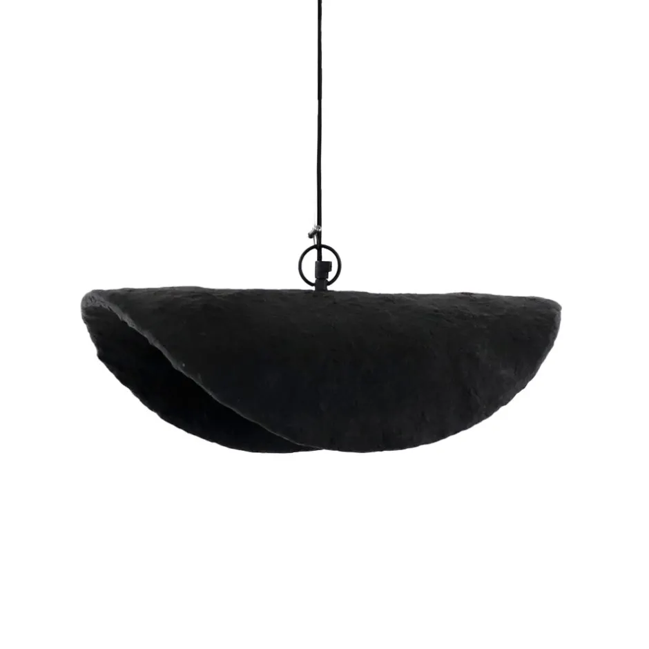 Pomax Suspensions-EIVISSA - suspension - papier mâché - L 45 x W 30 x H 14 cm - noir