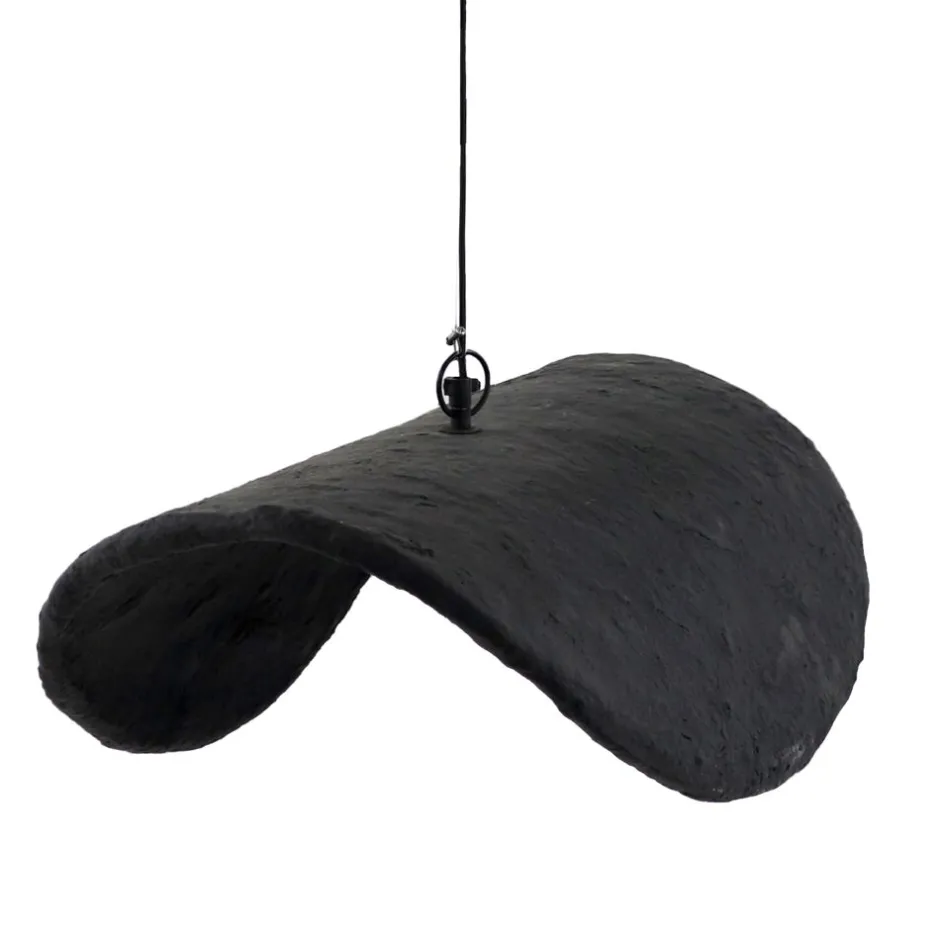 Pomax Suspensions-EIVISSA - suspension - papier mâché - L 58 x W 43 x H 18 cm - noir