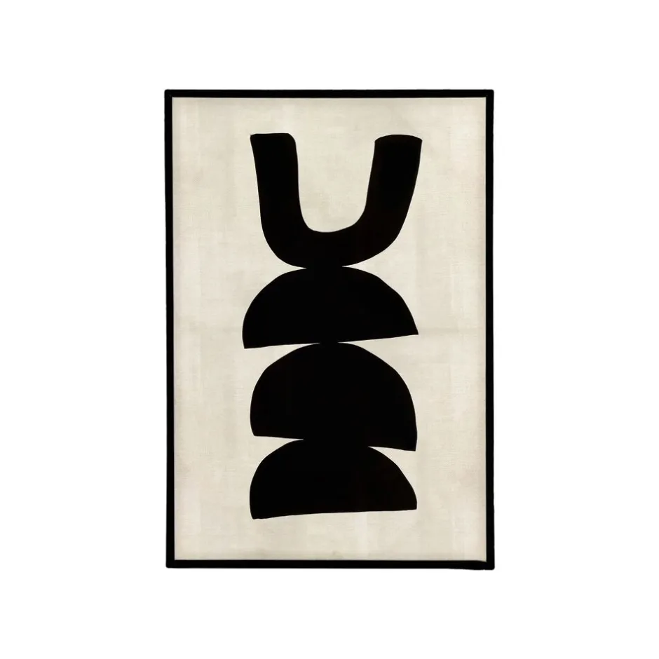 Pomax Tableau / Déco Murale-EQUILIBRO - toile avec cadre - canvas / bois - L 60 x W 4,3 x H 90 cm - noir