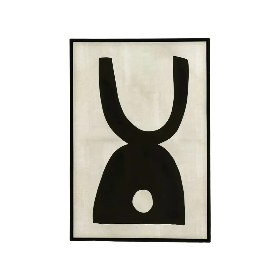 Pomax Tableau / Déco Murale-EQUILIBRO - toile avec cadre - canvas / bois - L 60 x W 4,3 x H 90 cm - noir