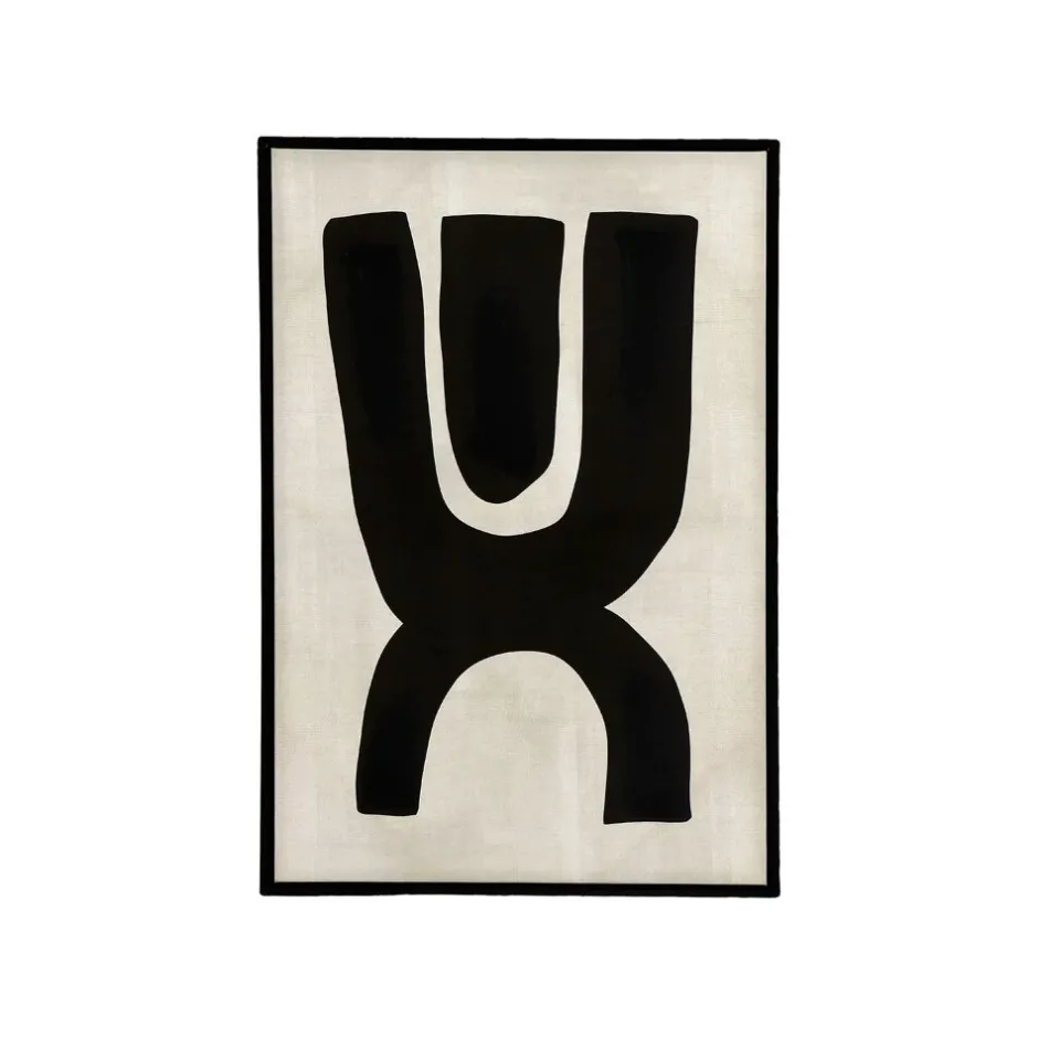 Pomax Tableau / Déco Murale-EQUILIBRO - toile avec cadre - canvas / bois - L 60 x W 4,3 x H 90 cm - noir