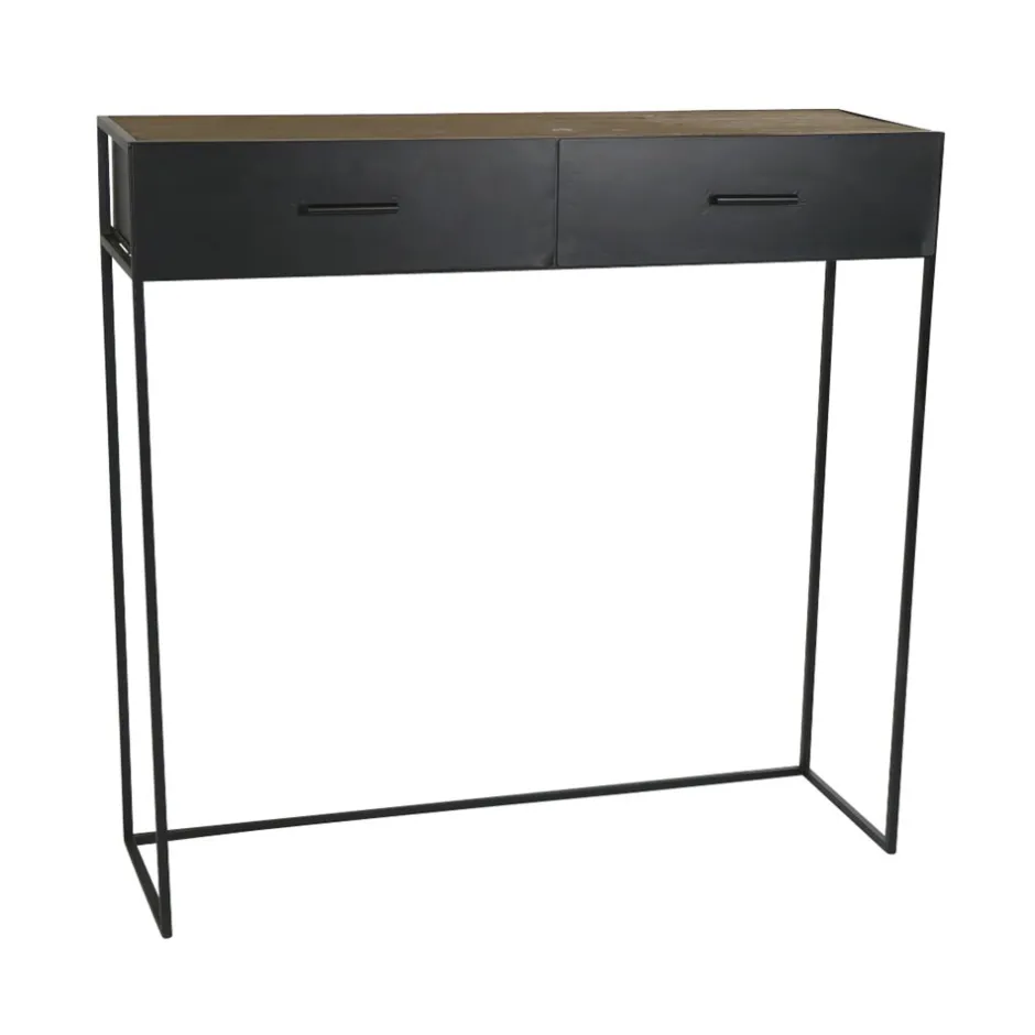Pomax Consoles-ESSENTIAL - console - métal / bois de pin - L 100 x W 30 x H 97 cm