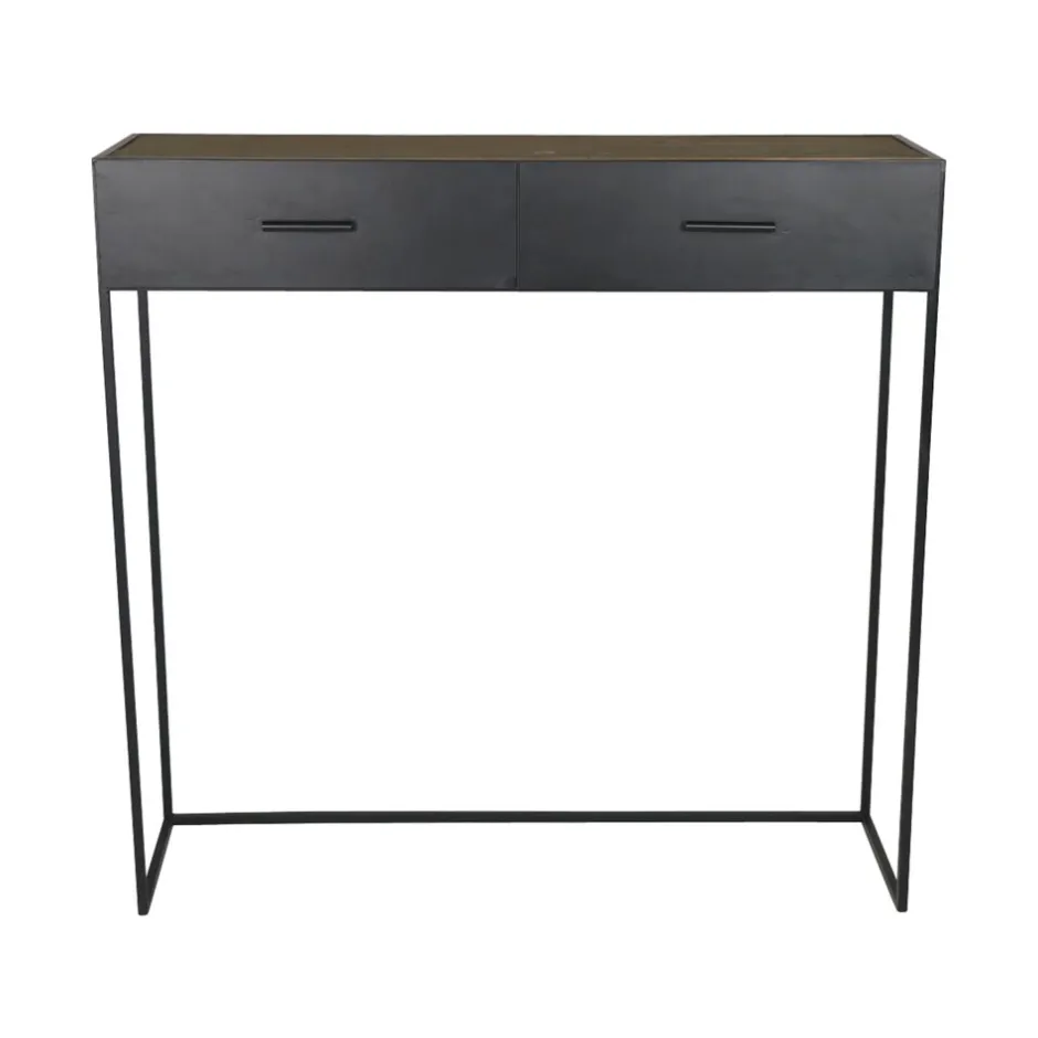 Pomax Consoles-ESSENTIAL - console - métal / bois de pin - L 100 x W 30 x H 97 cm
