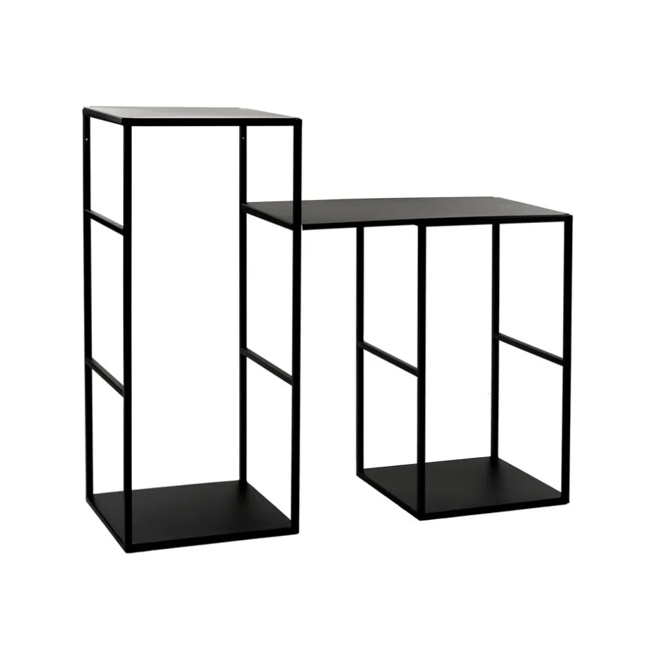 Pomax Étagères Murales | Étagères-ESZENTIAL - étagère - métal - L 34,5 x W 30 x H 60 cm - noir
