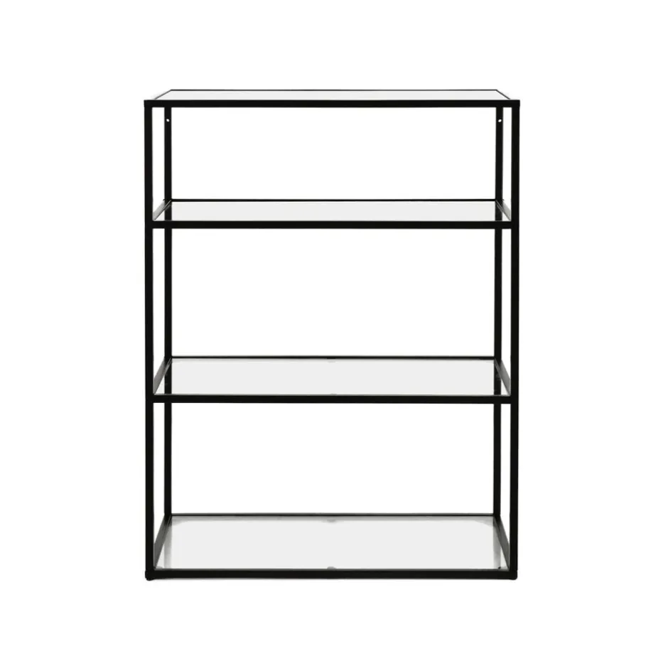 Pomax Étagères-ESZENTIAL - étagère - métal / verre - L 60 x W 30 x H 80 cm - noir