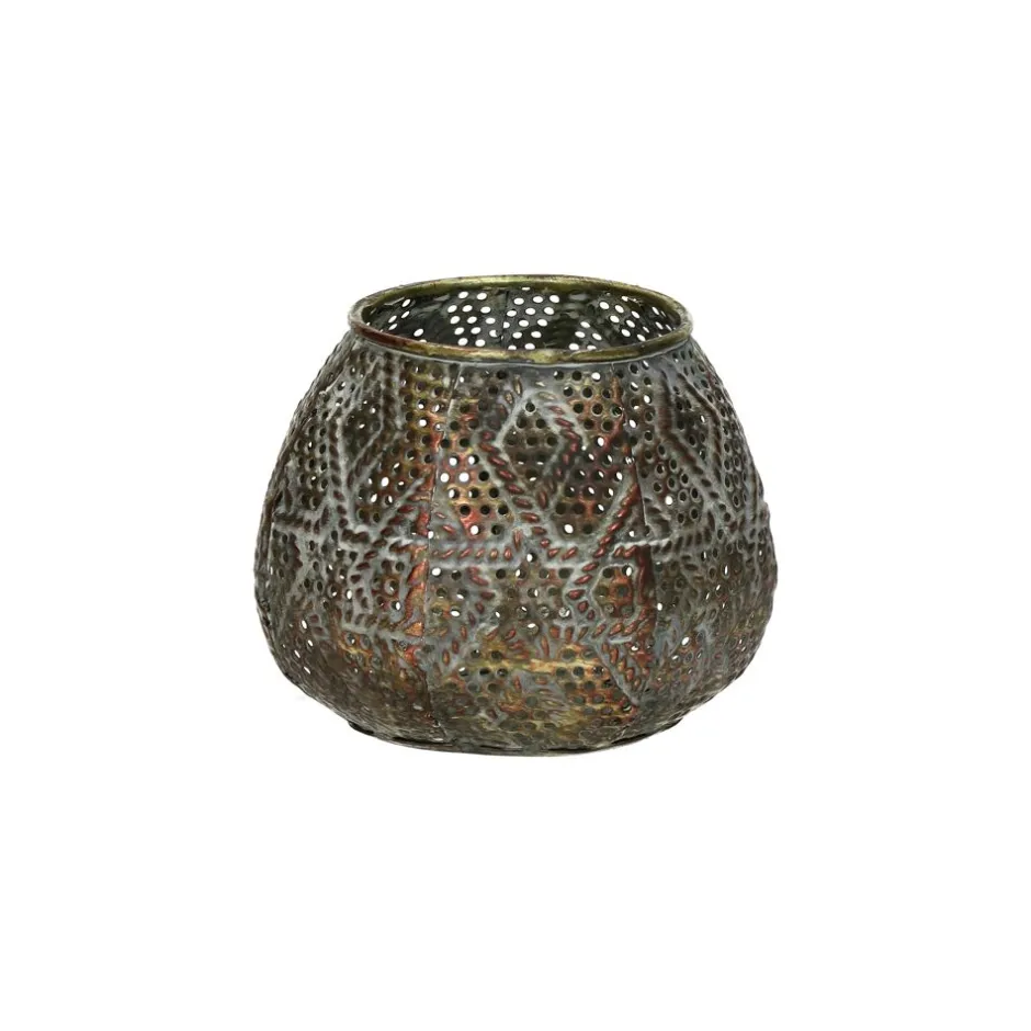Pomax Photophores / T-lights-FABIAN - photophore - métal / verre - DIA 10,5 x H 8,5 cm - bronze