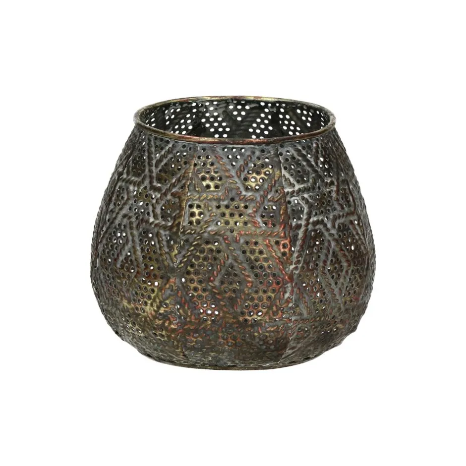 Pomax Photophores / T-lights-FABIAN - photophore - métal / verre - DIA 13 x H 10,5 cm - bronze