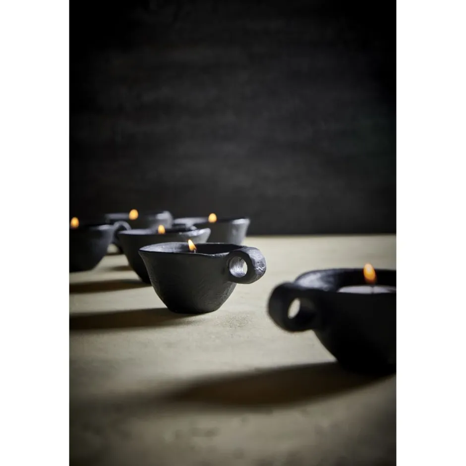 Pomax Photophores / T-lights-FINN - photophore - aluminium - L 9 x W 7,5 x H 4 cm - noir