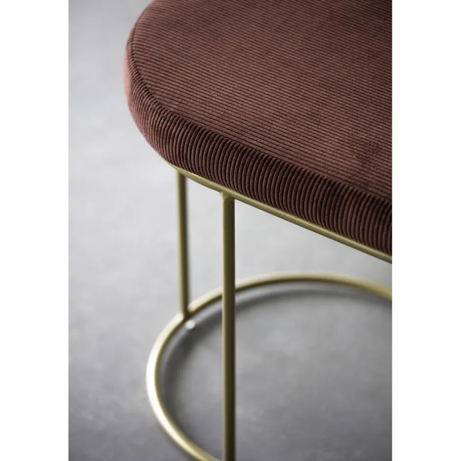 Pomax Bancs-FITZGERALD - banc oval - tissu / métal - L 107 x W 37 x H 43 cm - framboise
