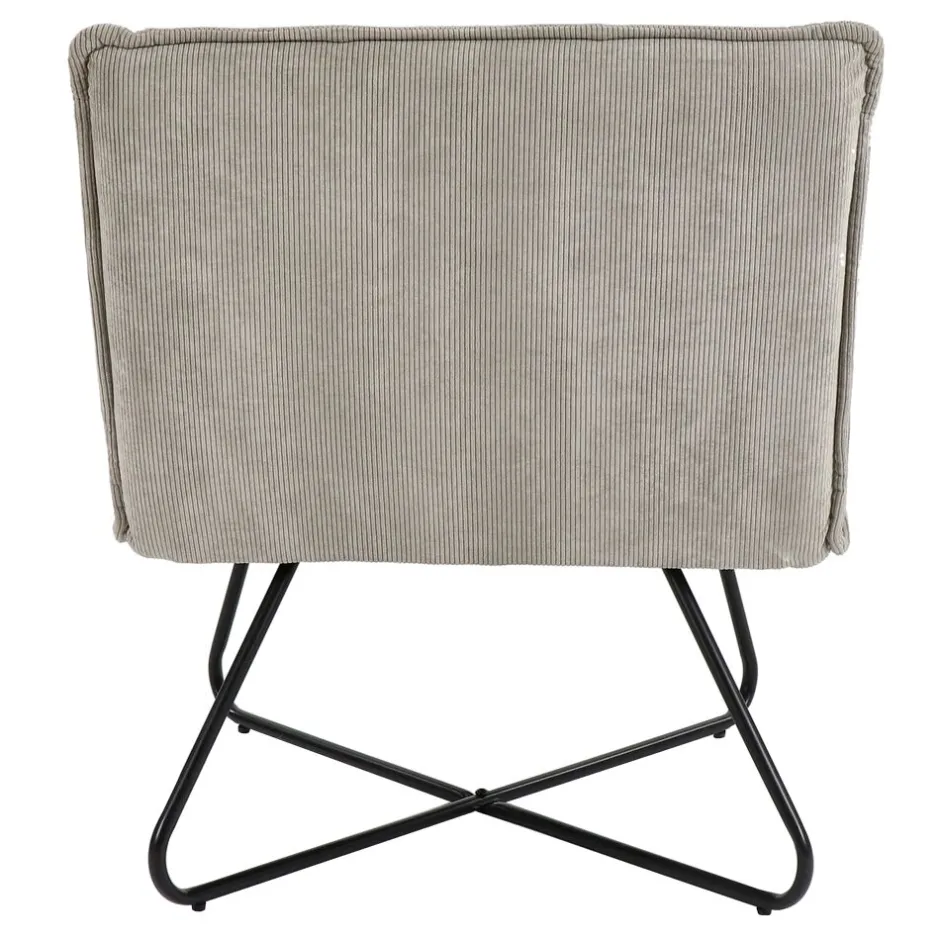 Pomax Canapés-FORREST - chaise relax - tissu / métal - L 66 x W 68 x H 77 cm - gris clair