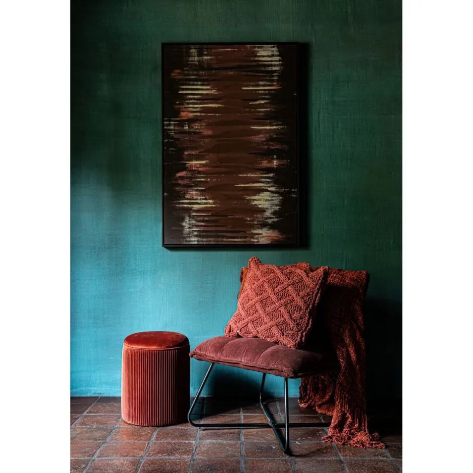Pomax Canapés-FORREST - chaise relax - tissu / métal - L 66 x W 68 x H 77 cm - vin