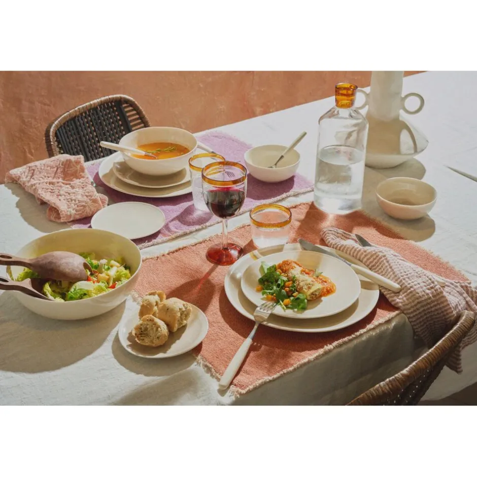 Pomax Linge De Table-FRIVOLE - set de table - coton / . - L 50 x W 35 cm - pourpre