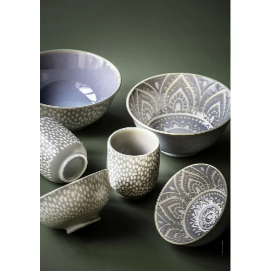 Pomax Vaisselle-GAZELLE - bol à soupe - porcelaine - DIA 15 x H 7 cm - gris bleu