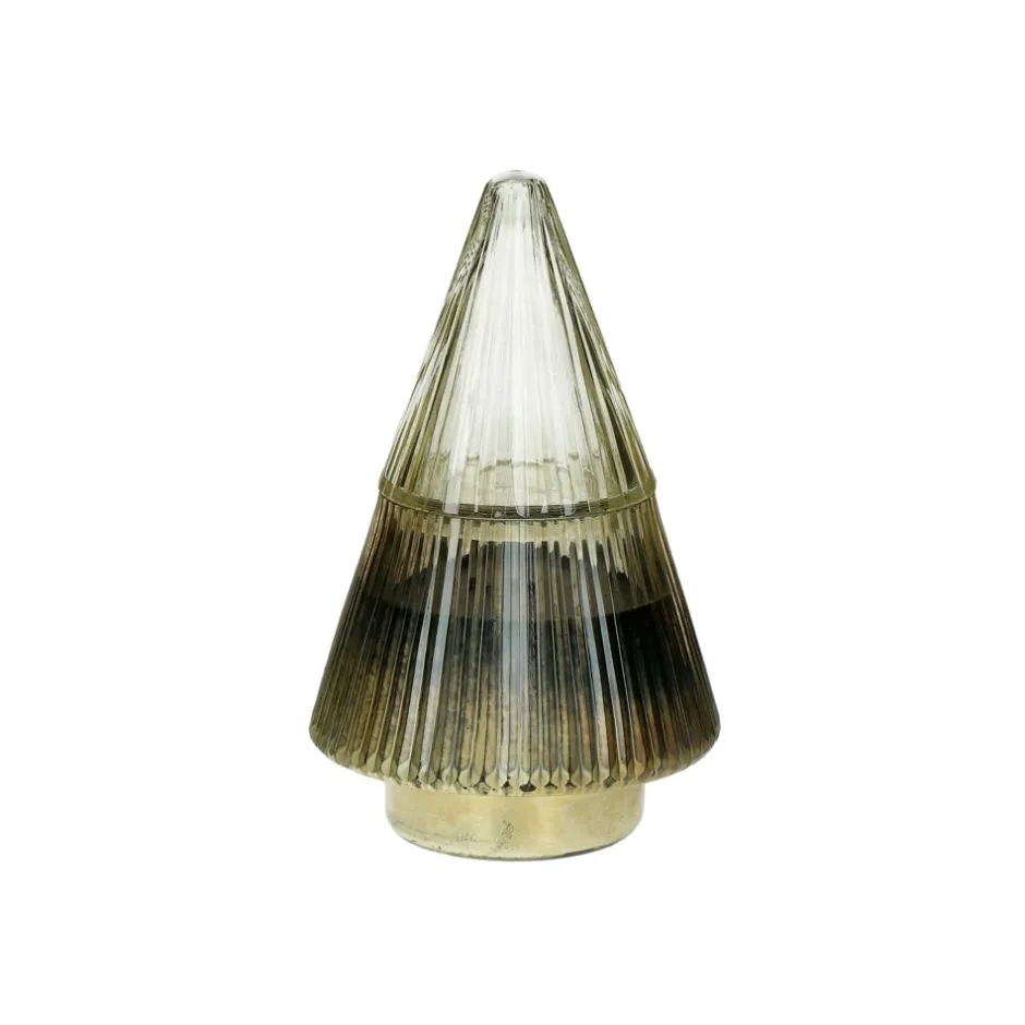Pomax Senteurs-GLIMMER - bougie parfumée - "oudh" parfum - verre / cire - DIA 12 x H 17 cm - or