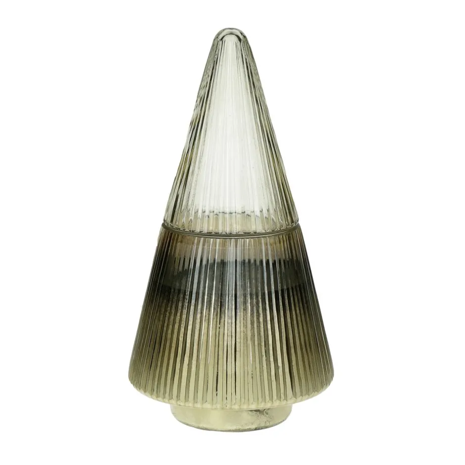 Pomax Senteurs-GLIMMER - bougie parfumée - "oudh" parfum - verre / cire - DIA 13 x H 25 cm - or