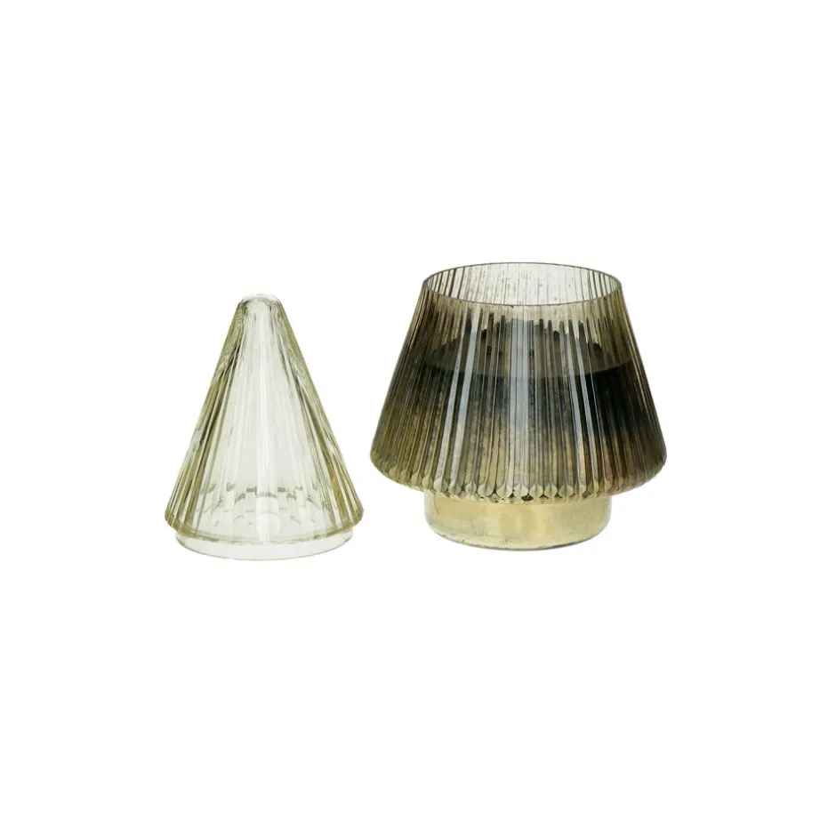 Pomax Senteurs-GLIMMER - bougie parfumée - "oudh" parfum - verre / cire - DIA 12 x H 17 cm - or