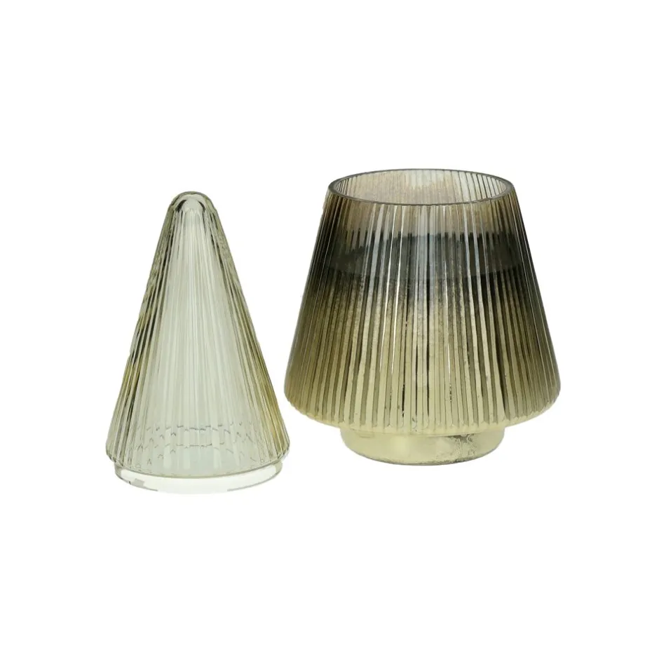 Pomax Senteurs-GLIMMER - bougie parfumée - "oudh" parfum - verre / cire - DIA 13 x H 25 cm - or