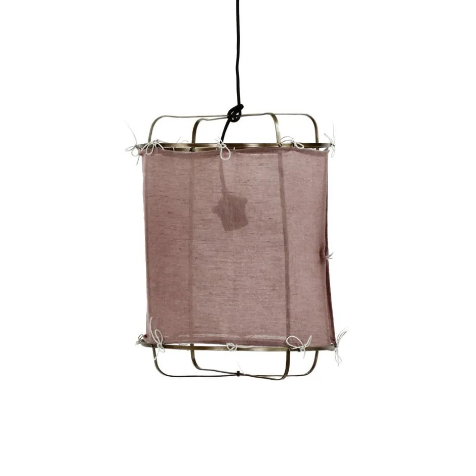 Pomax Suspensions-GRISHA - lampe suspendue - lin / métal - DIA 30 x H 40 cm - lavande