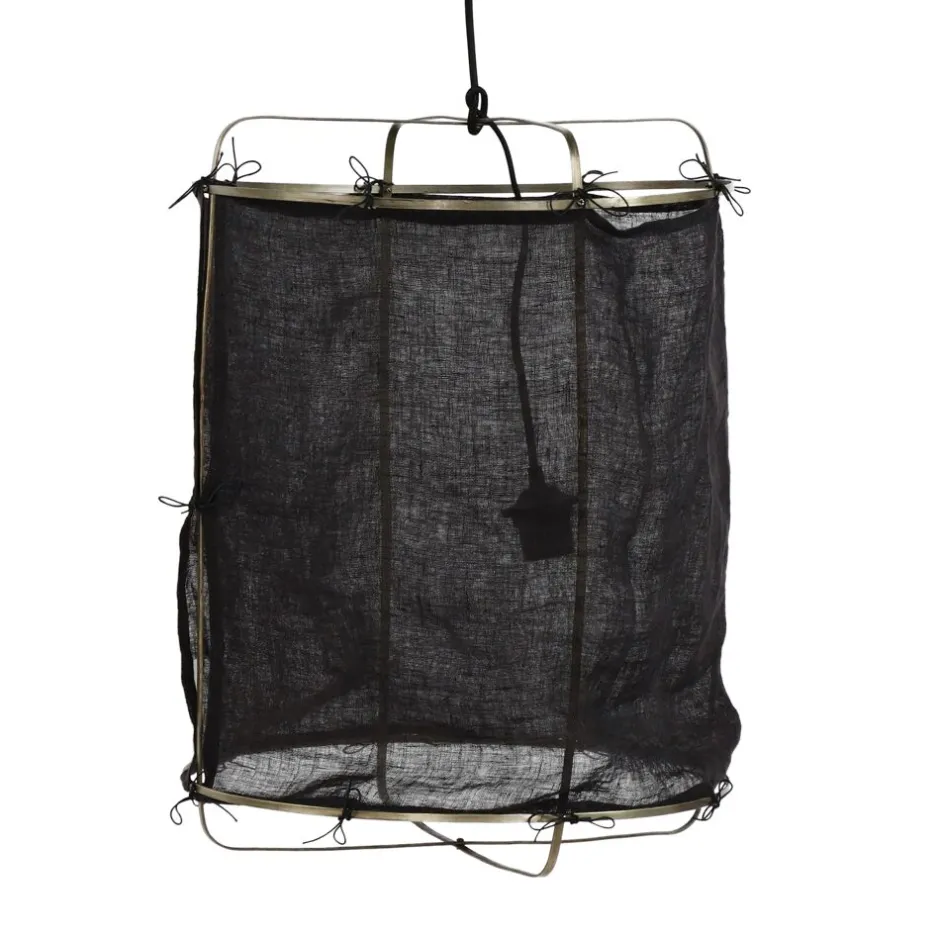 Pomax Suspensions-GRISHA - lampe suspendue - lin / métal - DIA 38 x H 50 cm - noir